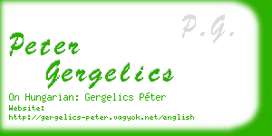 peter gergelics business card